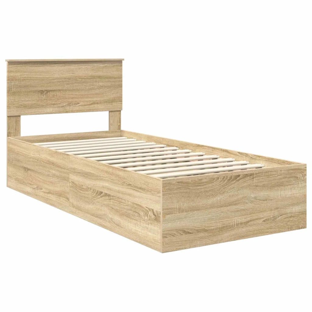 Struttura del letto Rovere Sonoma 90 x 190 cm Legno multistrato 3408706