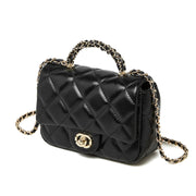 Borsa a mano da donna in vera pelle, nera.