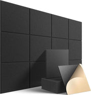Pannelli acustici autoflussivi - set da 12 pezzi - assorbimento del suono - alta densità - decorazione e trattamento delle pareti - bordo arrotondato - grigio (30x30x09 cm)