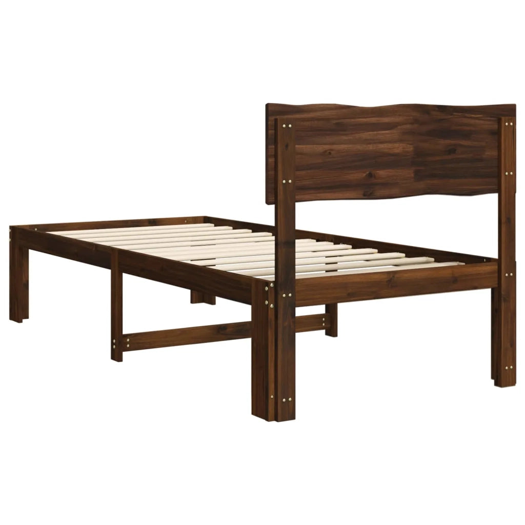 Letto Singolo con Testiera ROSTOCK Marrone Scuro 100 x 200 cm 903374