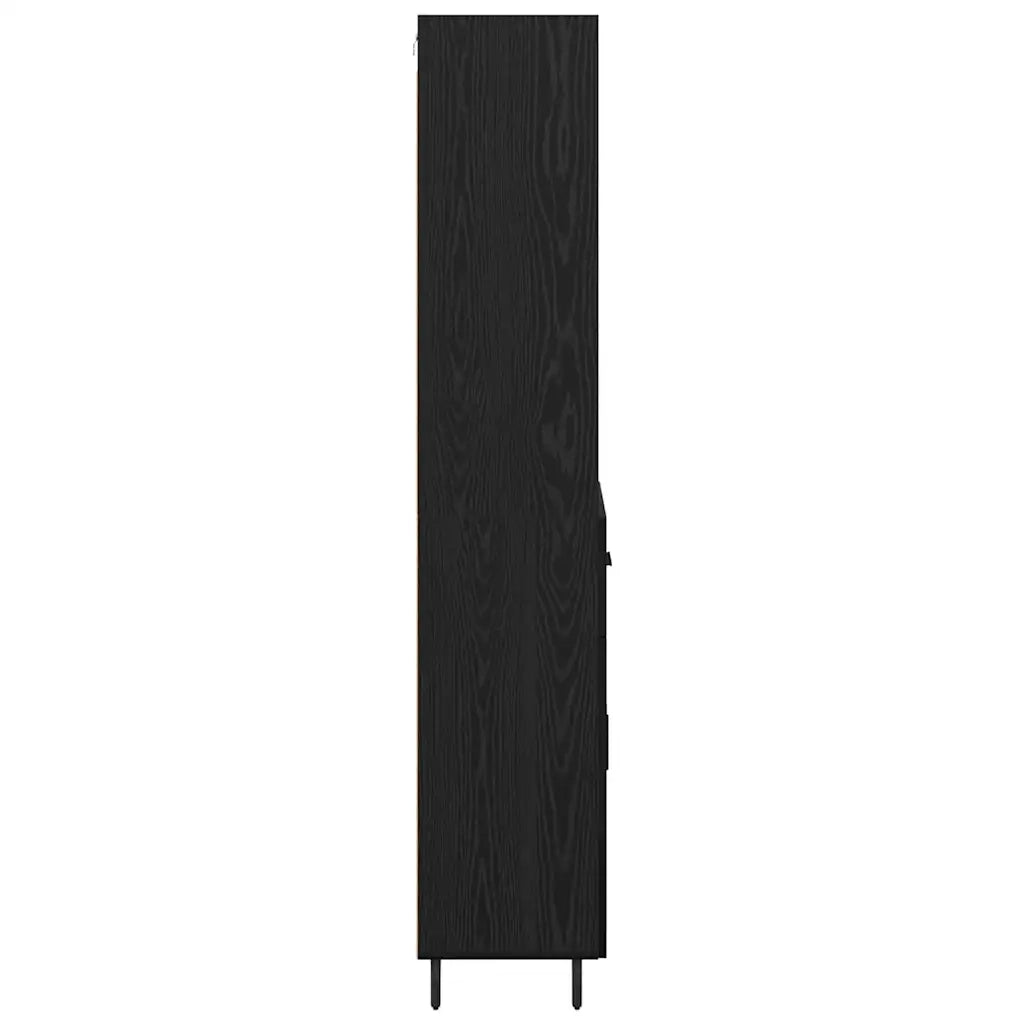 Credenza con cassetto Rovere Nero 69,5 x 34 x 180 cm 3416120
