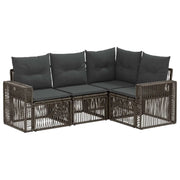 Set Divano da Giardino 4 pcs Grigio e Grigio Scuro polyrattan 3435116