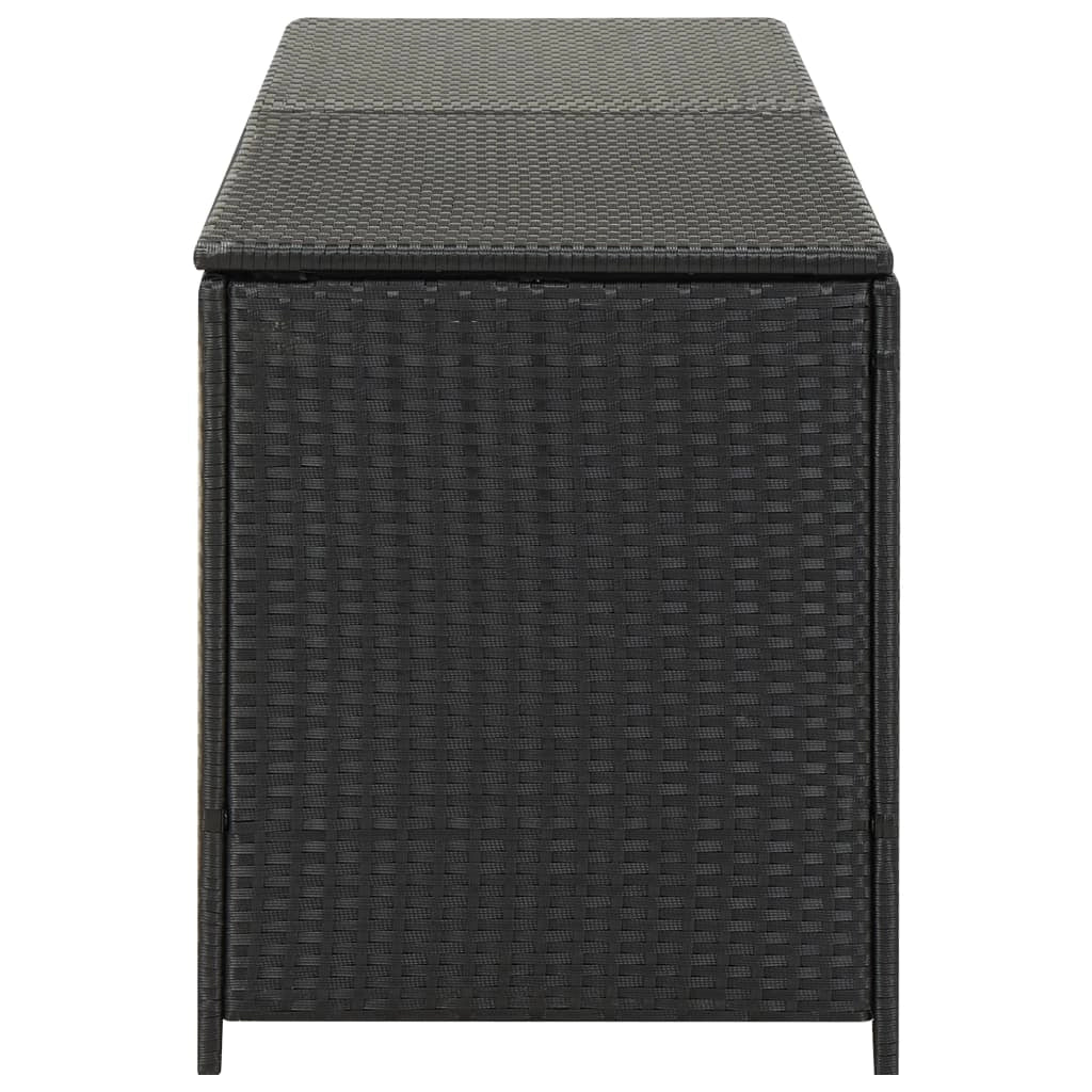 Cassapanca portaoggetti per mobili da giardino in resina intrecciata 200 x 50 x 60 cm nero 02_0013124