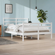 Giroletto-Struttura Letto Bianco in Legno Massello di Pino 160x200 cm 641024
