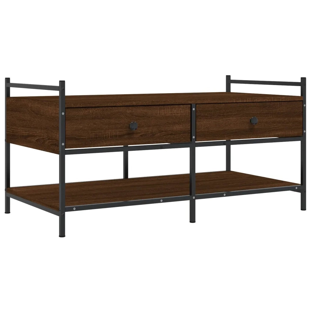 Tavolino da Salotto Rovere Marrone 99x50x50cm Legno Multistrato 833964