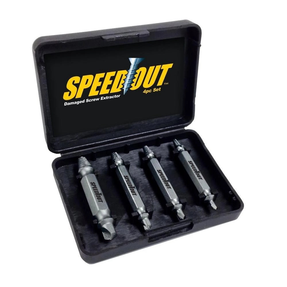 Trade Shop - Estrattore Per Viti Consumate Sbanate Con Cofanetto Confezione Da 4pz Speedout Trapano -