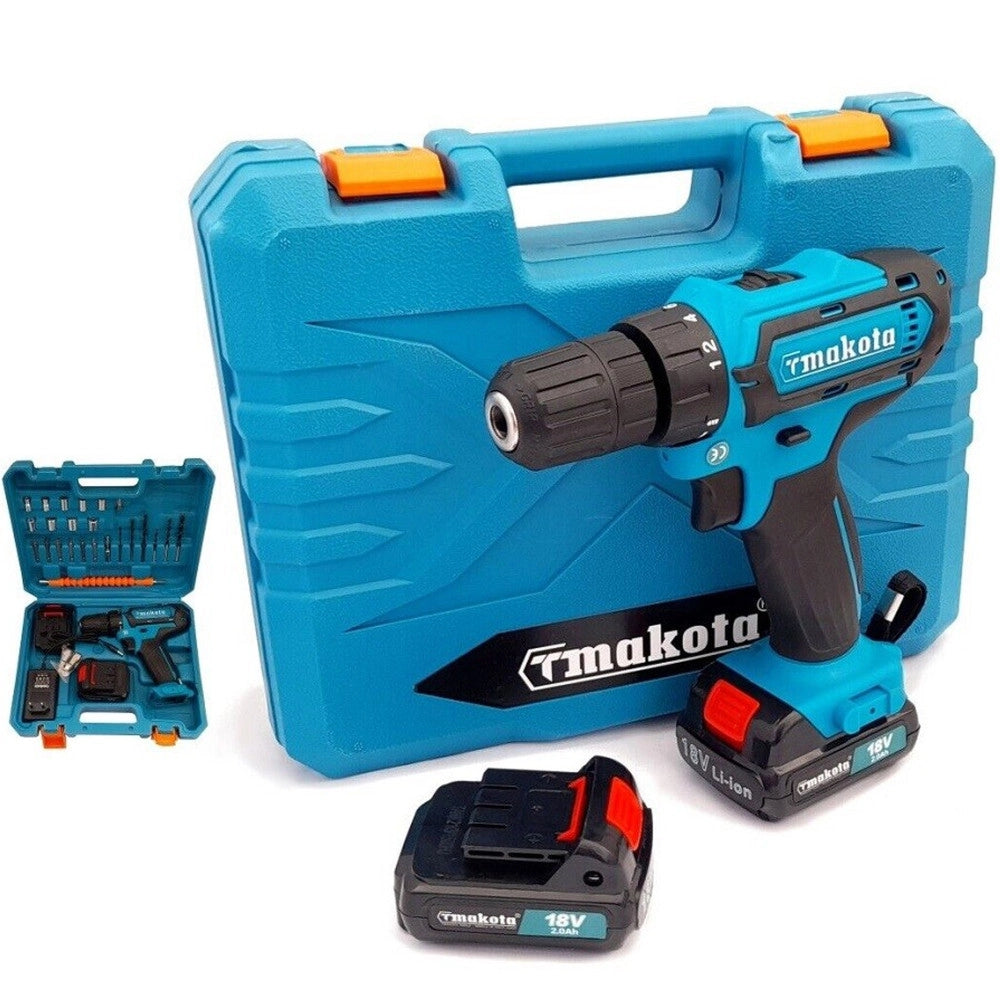 Trade Shop - Trapano Avvitatore A Doppia Batteria Litio 18v 2ah Valigia 24 Accessori Tm331d -
