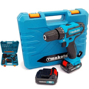 Trade Shop - Trapano Avvitatore A Doppia Batteria Litio 18v 2ah Valigia 24 Accessori Tm331d -
