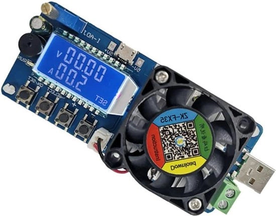 Caricatore Elettronico di Test FX35 5A 35W Corrente Costante Detettore di Potenza USB Tester di Capacità di Batteria Resistenza Regolabile Display LCD - DC