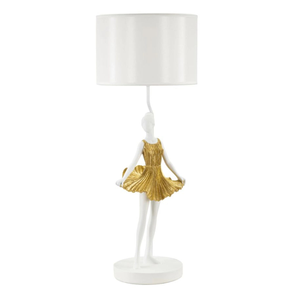 Lampada da Tavolo Ballerina 1, Oro, Poliresina, 30x30x90,5 cm