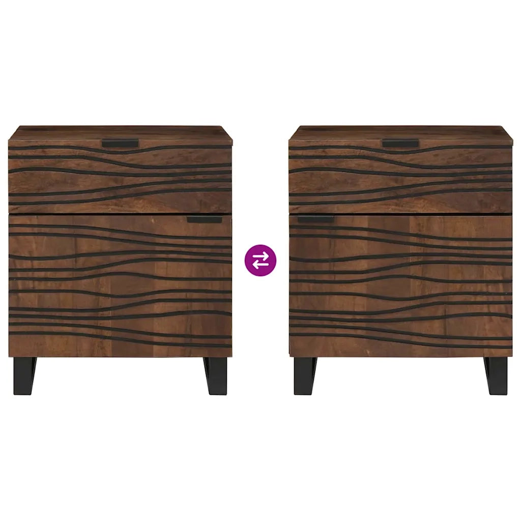 Comodino | Armadio da Notte | Mobiletto da notte Noce 50 x 33 x 60 cm Legno ingegnerizzato