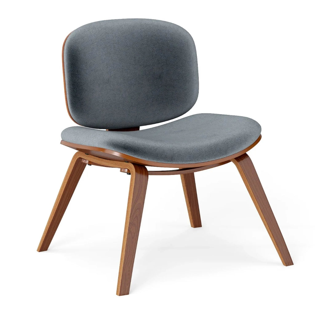 Poltrona senza braccioli 65 x 60 x 76 cm comoda ergonomica design moderno in legno curvato grigio scuro 20_0011068