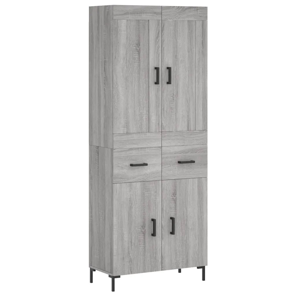 Credenza-Buffet-Armadio da cucina Grigio Sonoma 69,5x34x180 cm in Legno Multistrato 688221