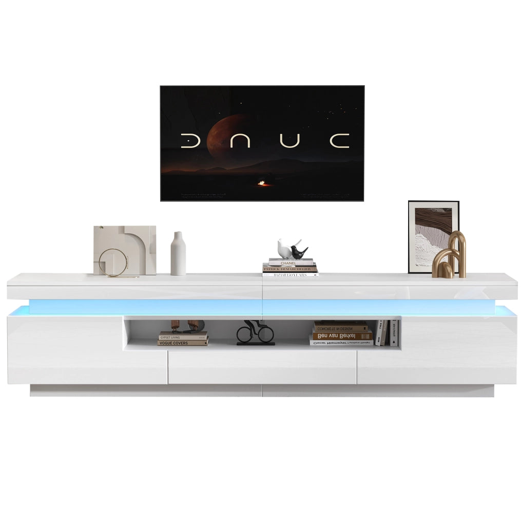 Mobile TV da pavimento con 2 vani laterali, 1 cassetto e LED
