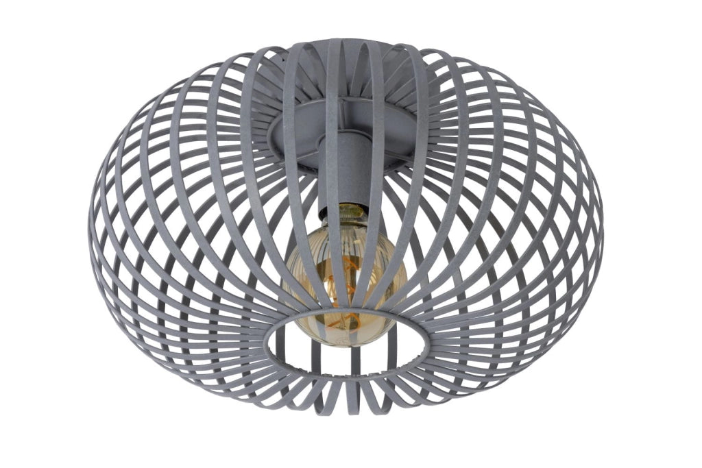 Plafoniera Lucide Manuela grigia metallo Ø40 E27 60W