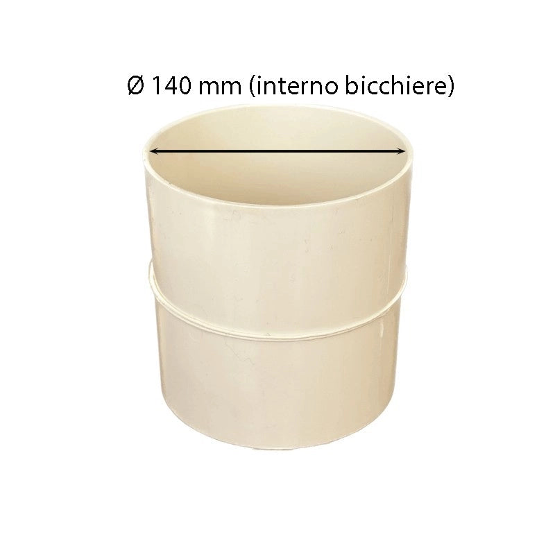 Manicotto femmina-femmina in pvc : Colore - Avorio, Diametro - 140