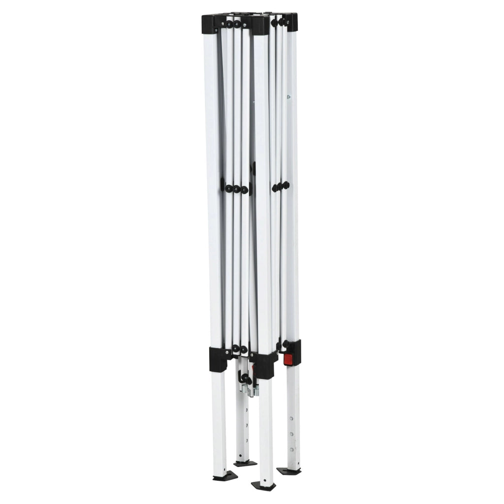 Gazebo Pieghevole da Giardino 2,4x2,4x2,5m in Acciaio e Tessuto Oxford Bianco