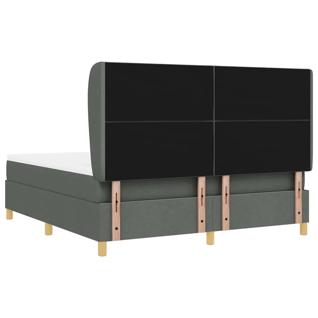 Letto a molle con testiera Grigio scuro 200 x 180 cm Tessuto 3340831
