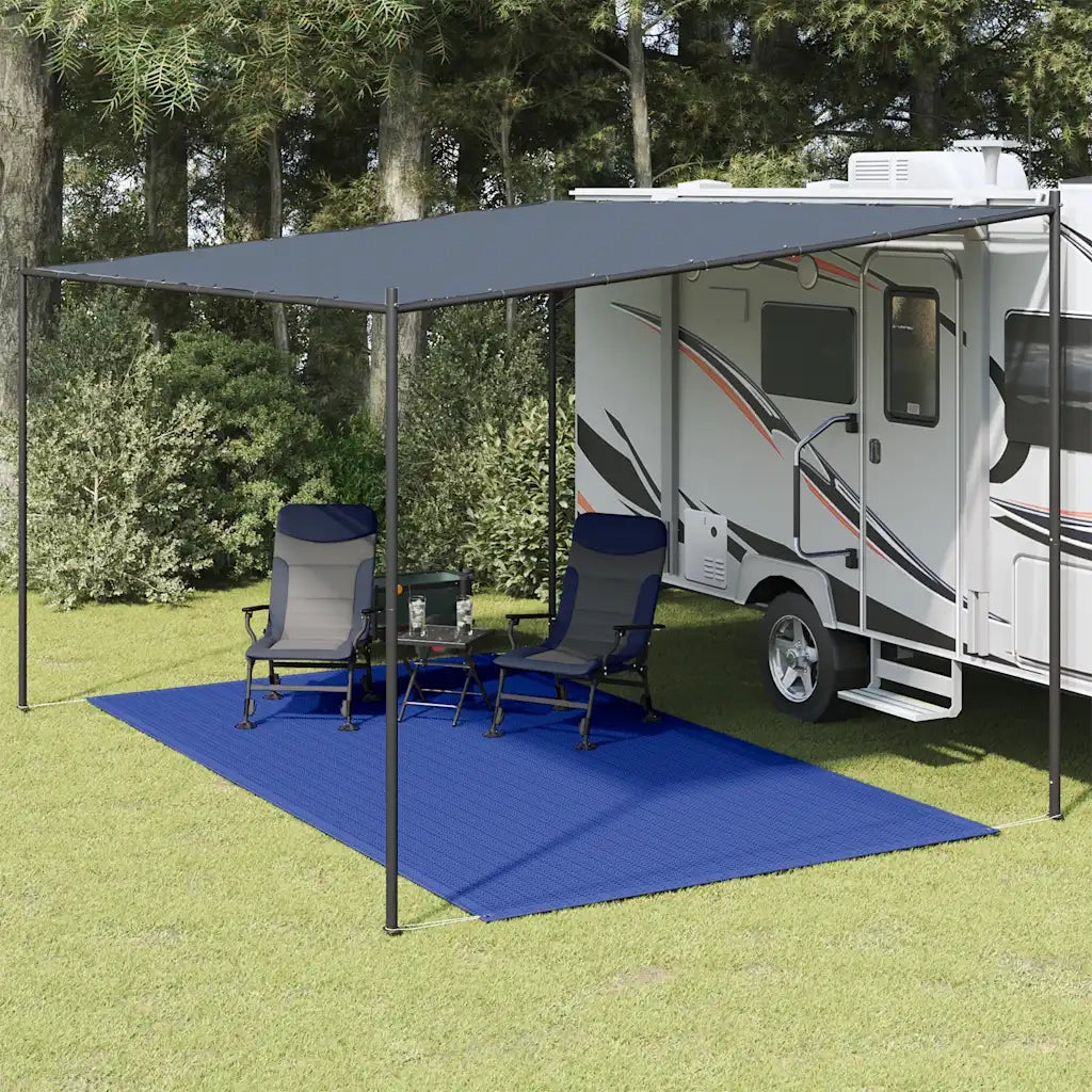 Tappeto da Tenda 200x400 cm Blu in HDPE 310718