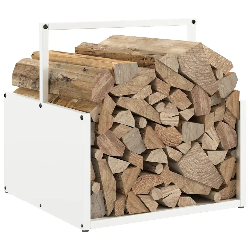 Rastrelliera per Legna da Ardere Bianca 40x40x40 cm 864272