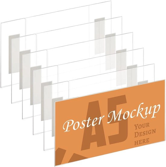 Sostegni per poster adesivi per parete A5 - trasparenti - senza perforazione - sistema di adesivo - adatti per ufficio e ristorante - 6 pezzi