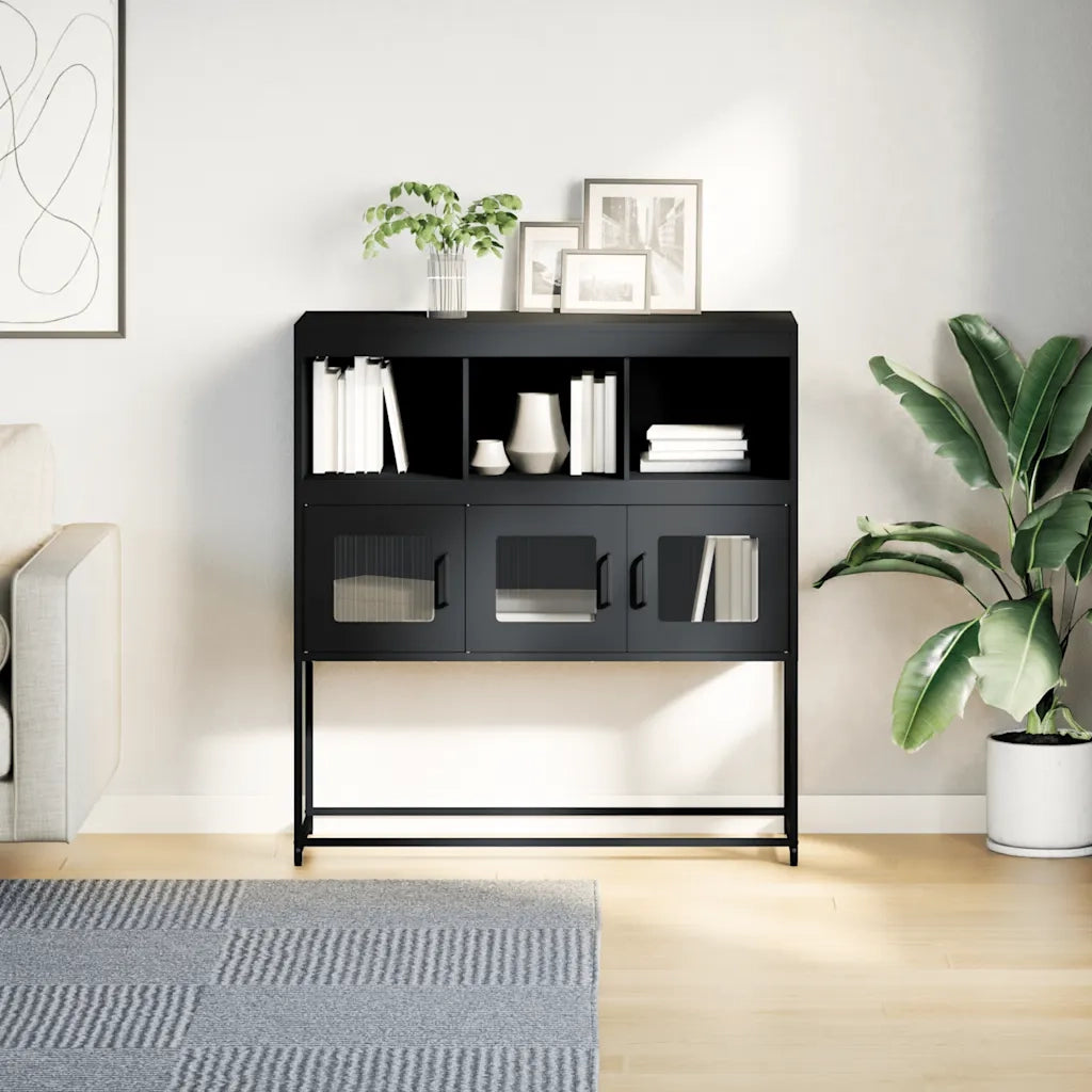 Credenza Antracite 100,5x39x107 cm in Acciaio Laminato a Freddo