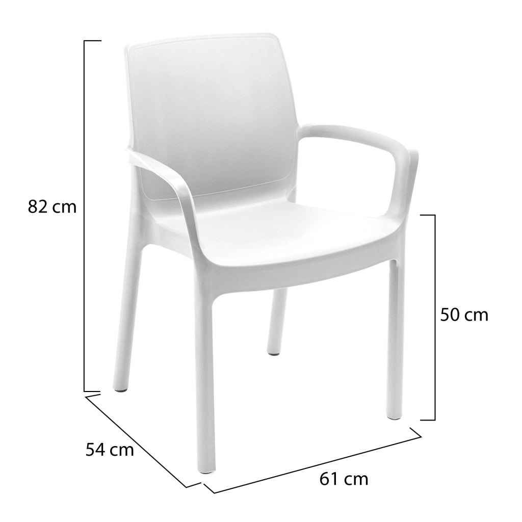 Sapps, Sedia da Esterno 4 Sedie Made in Italy, Bianco