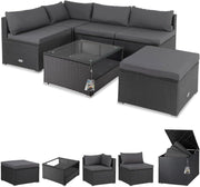 ® Lounge Tavolo da Giardino Set Polyrattan Mobili da Esterno Inclusi Cuscini 318L Gruppo di Seduta Terrazza Balcone Salottino Outdoor