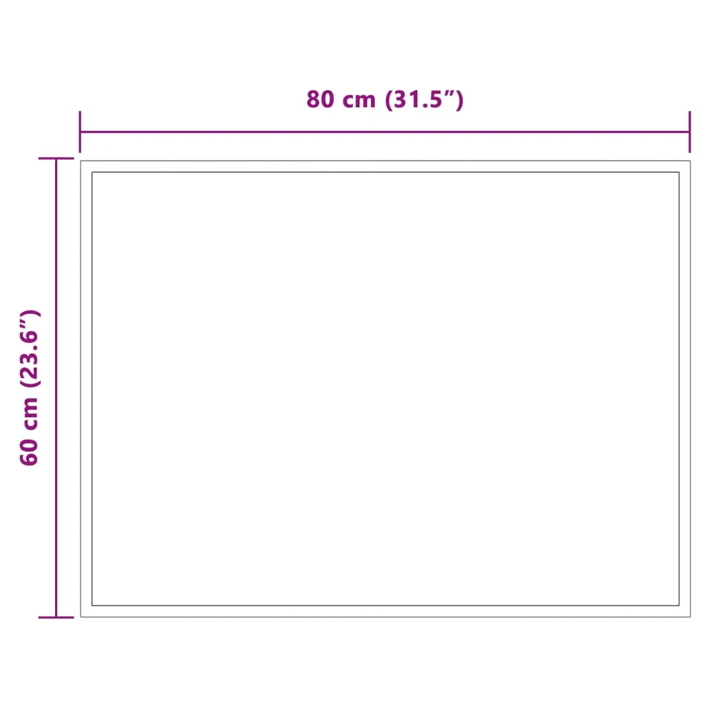 Specchio da bagno LED Trasparente 80 x 60 cm vetro temperato 42045818
