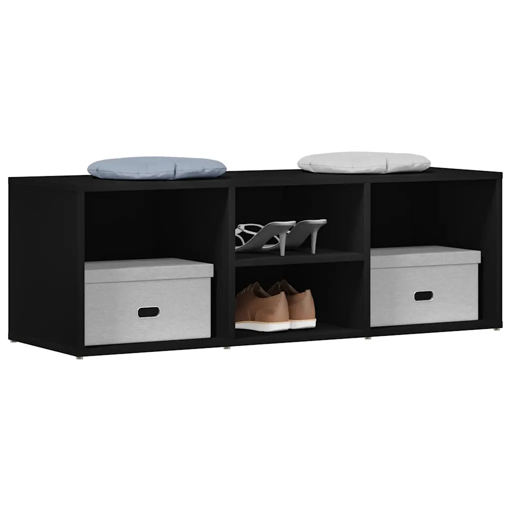 Scarpiera con Panchina Nera 105x35x35 cm in Truciolato cod mxl 55474