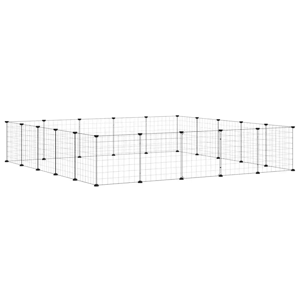 Gabbia per Animali 20 Pannelli con Porta Nera 35x35 cm Acciaio 3114019