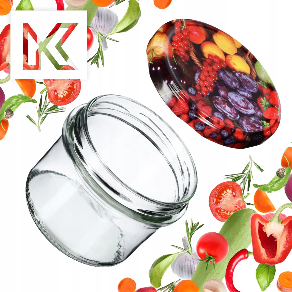 KADAX Barattoli Tartu 235ml 10pz 82mm + Coperchi "Frutta"
