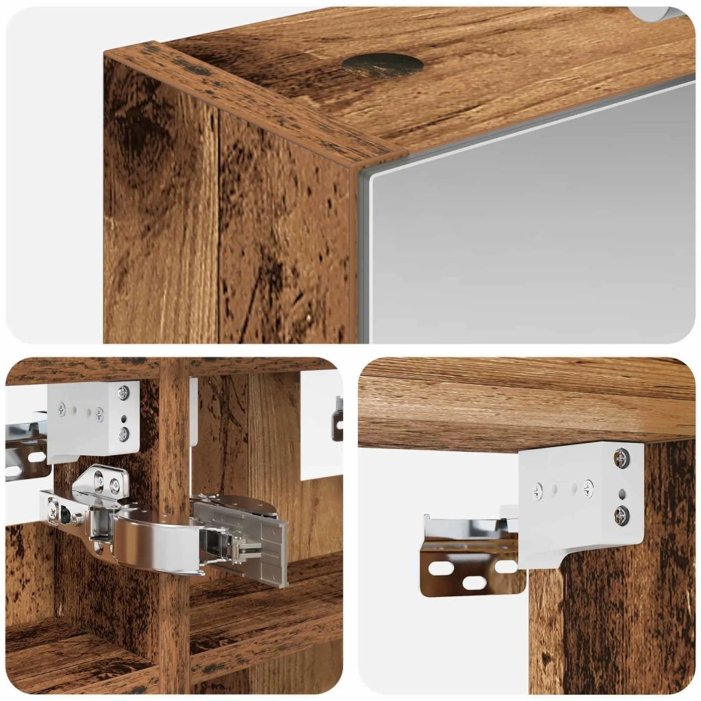 Mobiletto per specchio da bagno Legno vecchio 30 x 10,5 x 50 cm