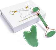 Strumento Gua Sha 100% Jade Naturale - Apparecchio di Massaggio Faciale - Trattamento Rigidità/Occhiaie - Bagno per la Schiena - Qualità Elevata - Manufatto Artigianale a Cuore Quadrato