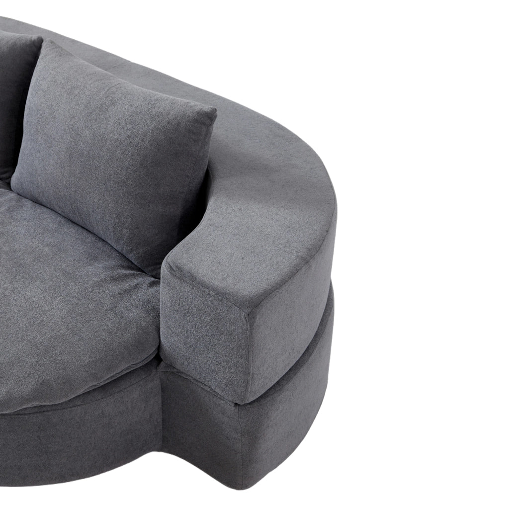 Divano letto pieghevole 3 in 1 grigio chiaro con coperta