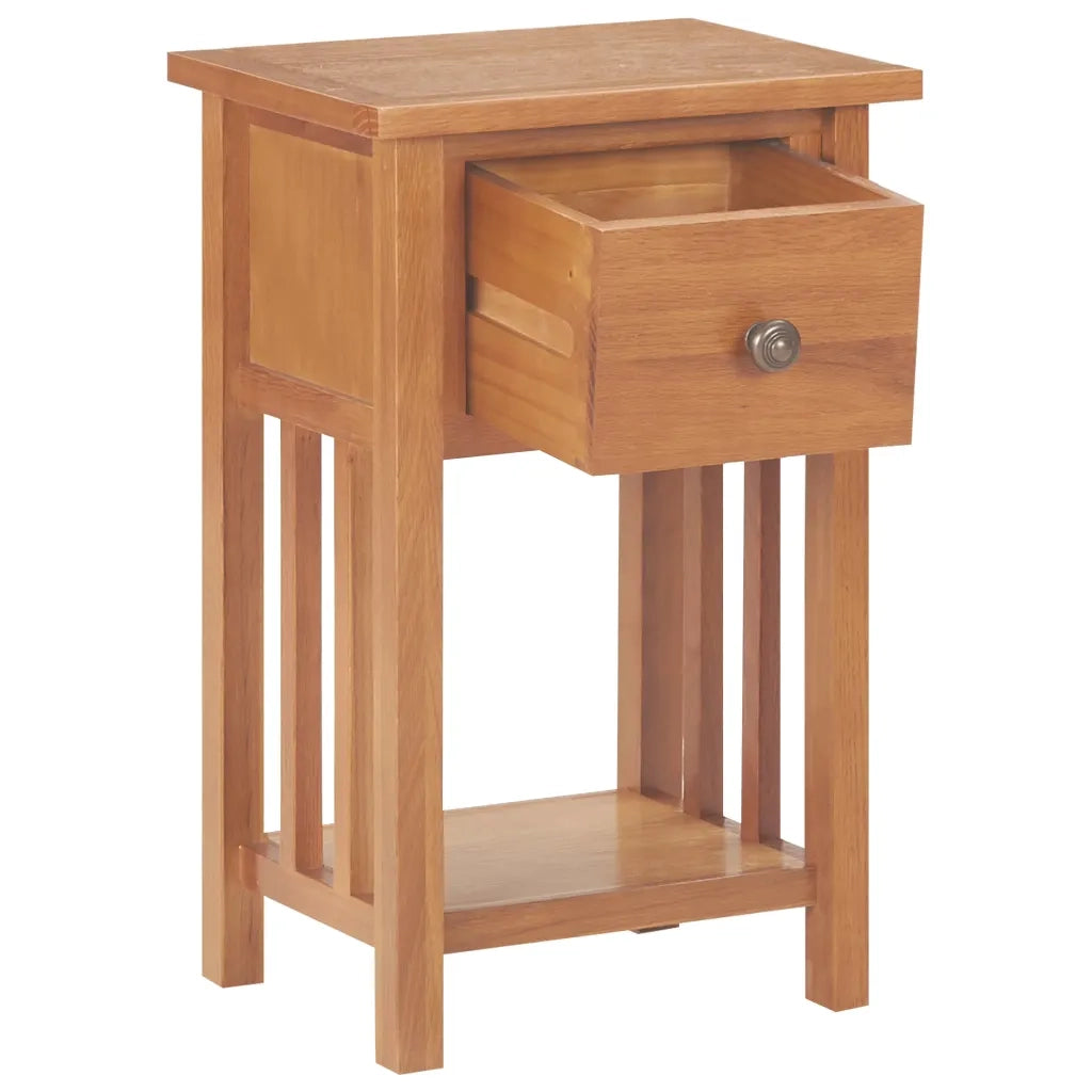 Tavolino | Tavolo laterale Portariviste con Cassetto 35x27x55 cm Legno di Rovere