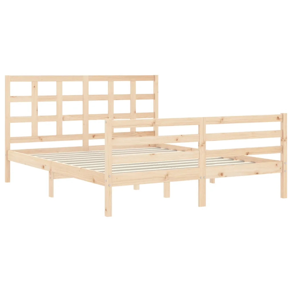 Giroletto con Testiera-Struttura Letto con testiera 160x200 cm in Legno Massello 776663