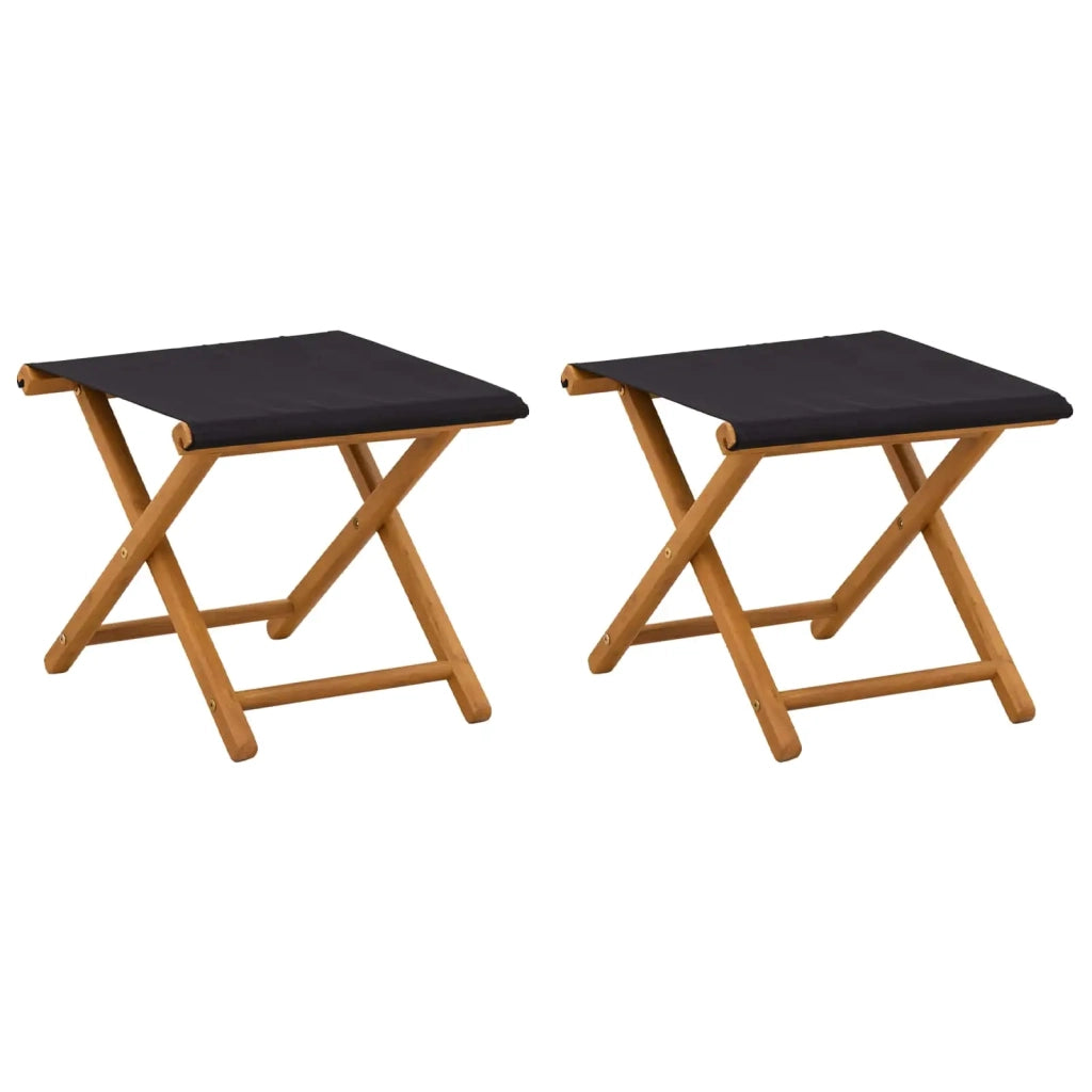 Lettino 2 pcs Legno di Eucalipto Massello Nero 42024898