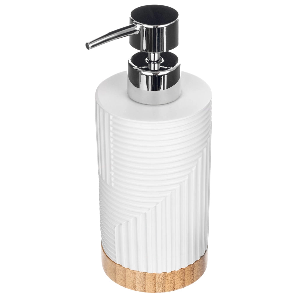 Set da bagno KADAX con dispenser di sapone liquido e bicchiere da bagno, colore bianco.