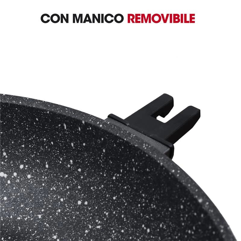 MAURY'S COMMAND PADELLA ANTIADERENTE CON MANICO RIMOVIBILE DA  30 CM