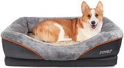 Letto per Cani in Memory Foam, Canile & Bancone con Cuscino Removibile, Lavabile e Giocattolo a Sospensione come Regalo