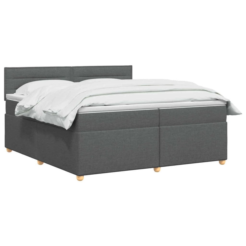 Letto box spring con materasso Grigio Scuro 200 x 200 cm 3451029