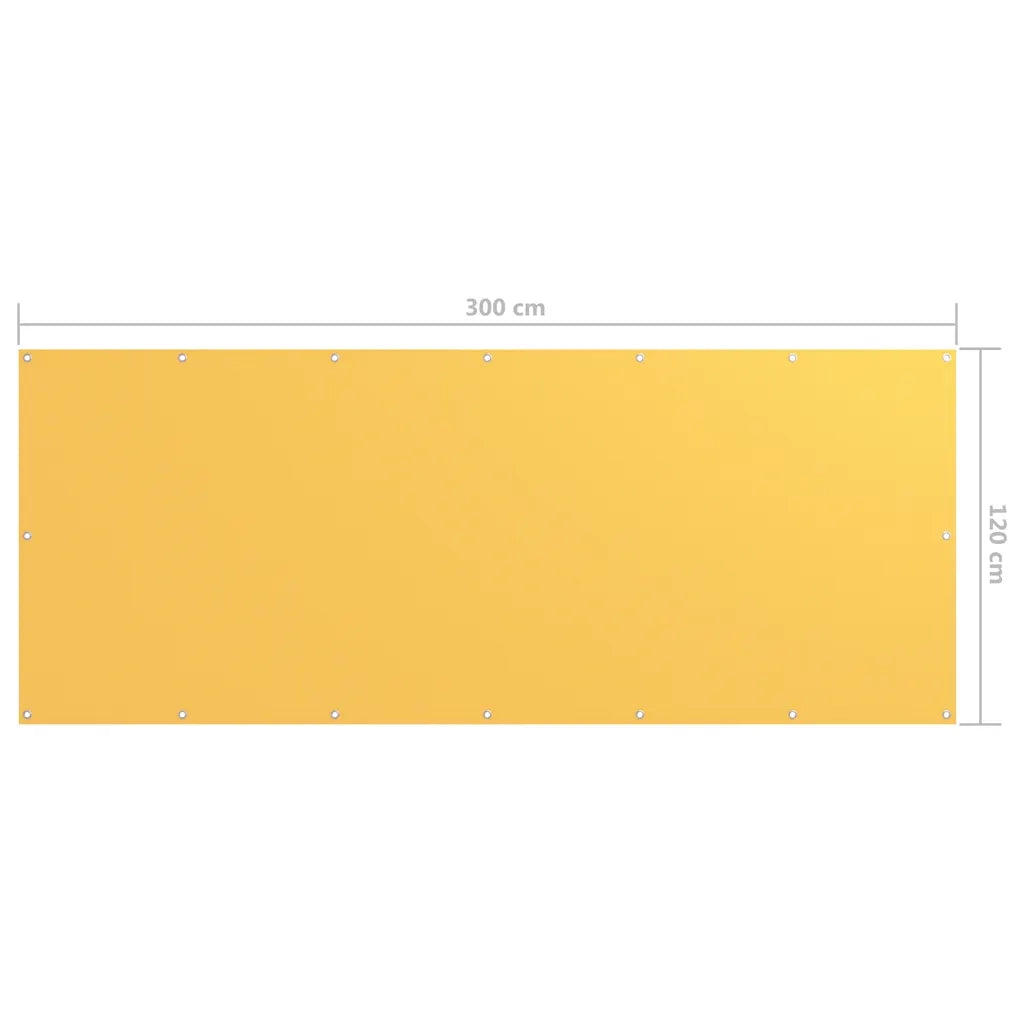Paravento Balcone-Pannello per balcone Giallo 120x300 cm in Tessuto Oxford