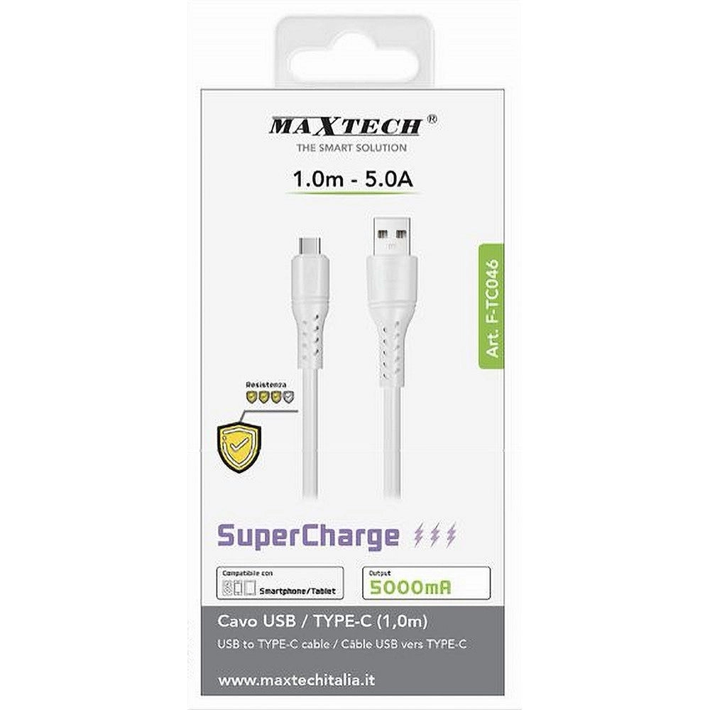 Trade Shop - Cavo Usb A Type-c 1mt 5a Supercharge Ricarica Dati Resistente Smartphone F-tc046 -