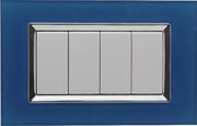 Placca Plexi 504 4M Moduli Blu Capri Plexiglass Compatibile con Bticino Living