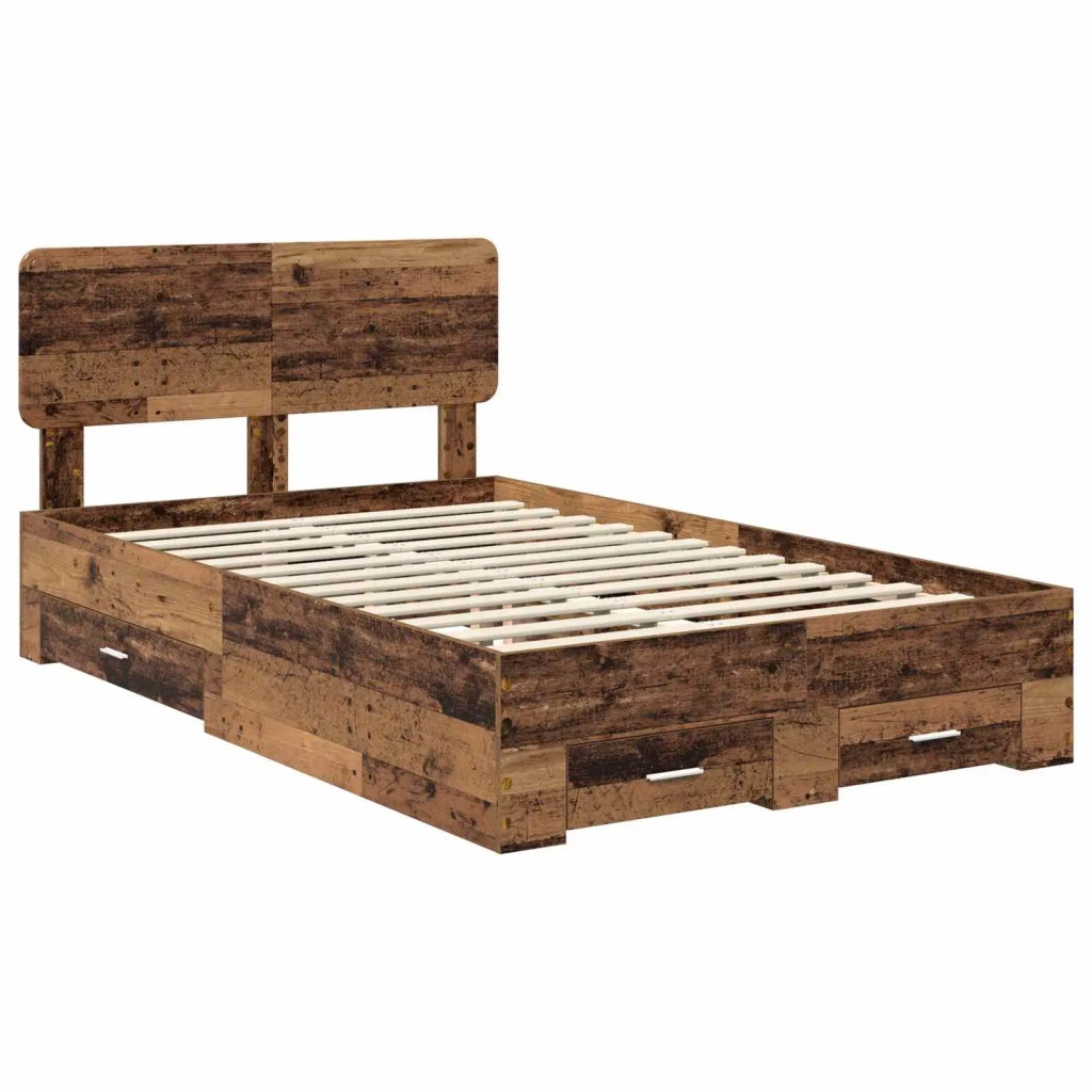 Struttura del letto con testiera Legno vecchio 120 x 190 cm 3412407