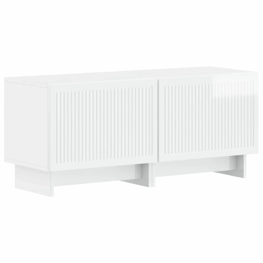 Mobile TV LED a 5 pezzi Bianco Lucido Legno ingegnerizzato 3416420