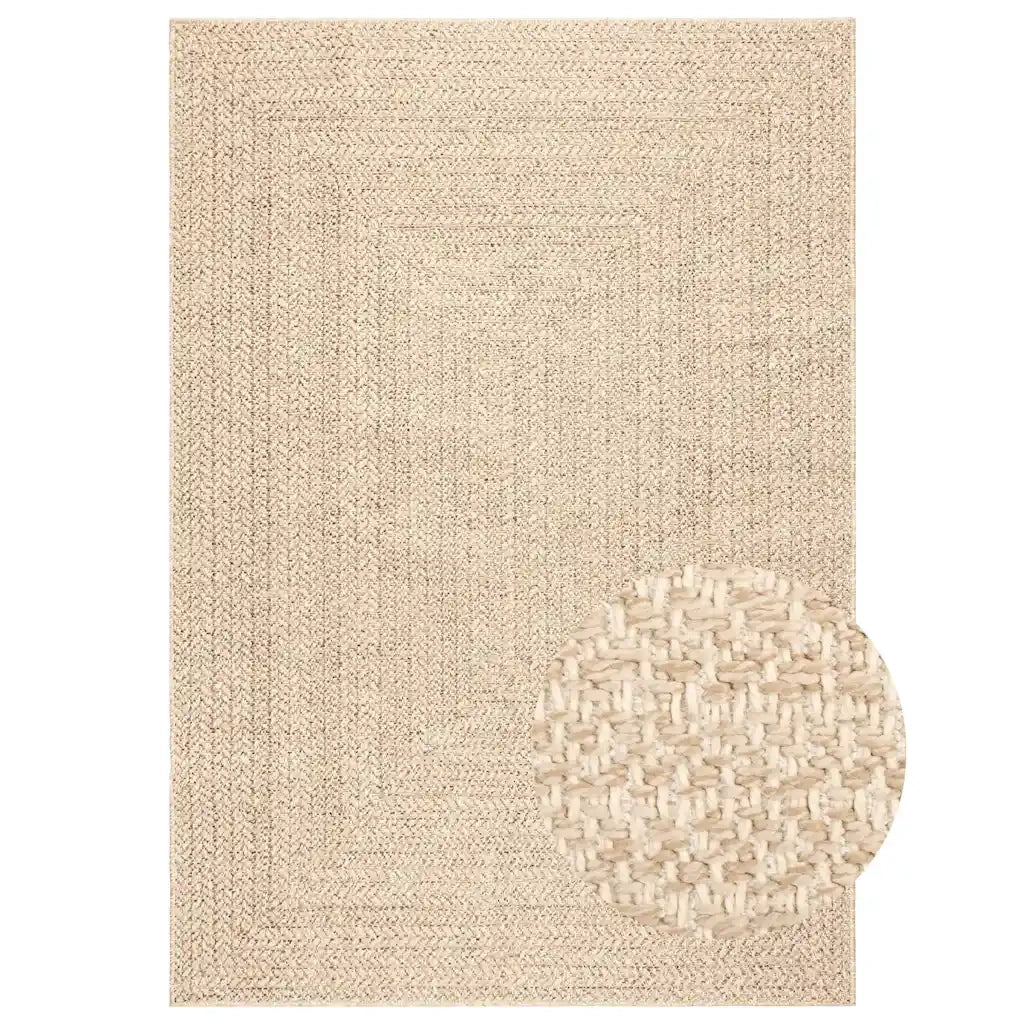 Tappeto del soggiorno | Tappeto ZIZUR Beige 160x230 cm Aspetto Iuta Interni ed Esterni