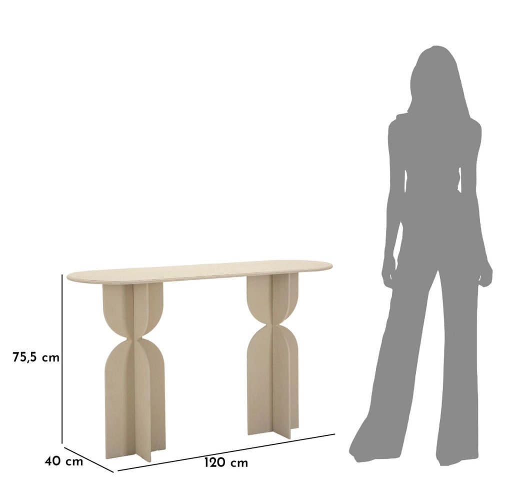 Console Dune 120x40x75,5 cm in Ferro Crema
