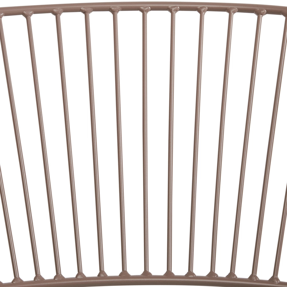 Set di 2 sedie da pranzo in metallo beige con design a filo in ecopelle nera con cuscinetto per sedili in stile industriale e glam.